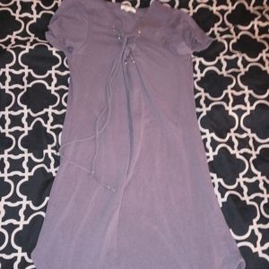 Grey lace up t-shirt dress